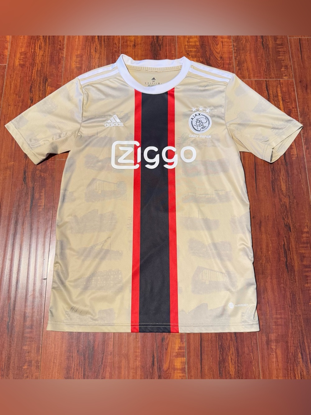Ajax Amsterdam #10 Ziggo Daily Paper Adidas Soccer Jersey Sz Med Preowned Read!